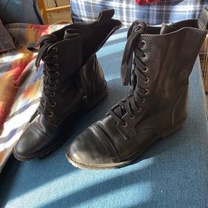 Black lace up boots